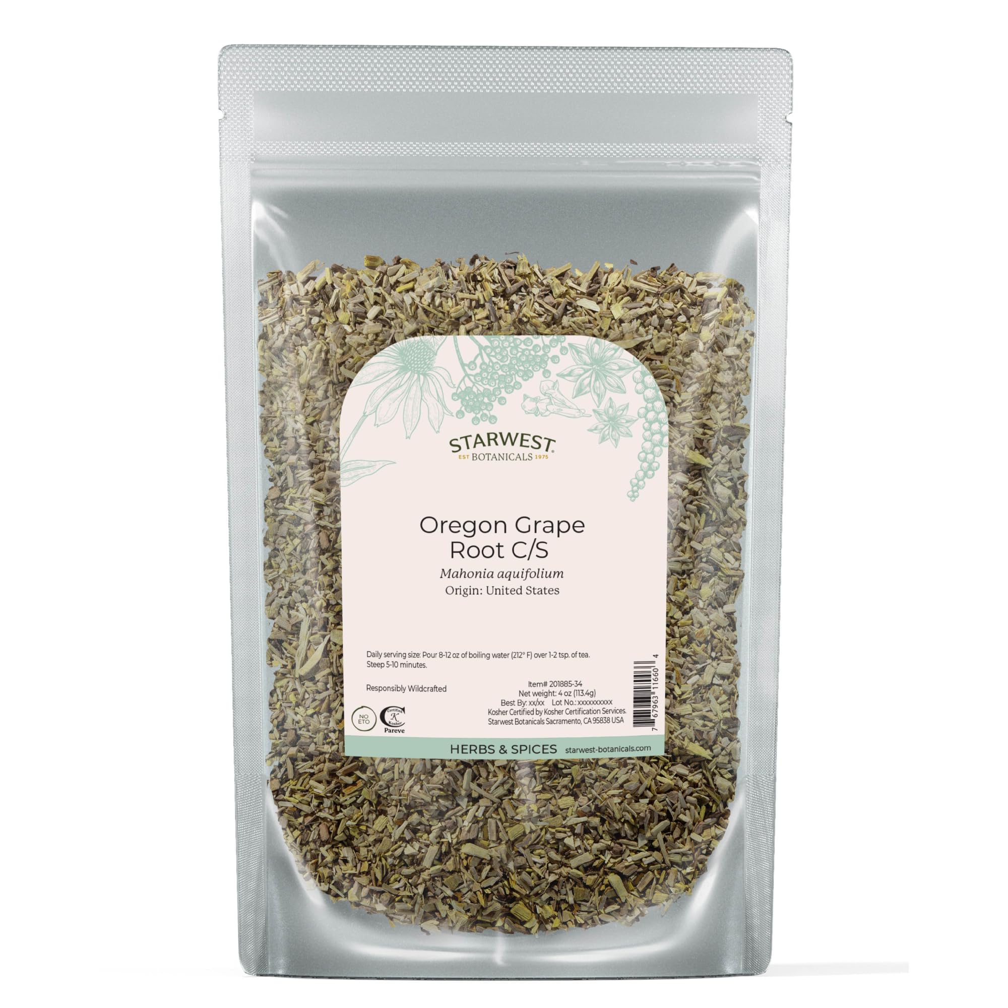 Starwest Botanicals Oregon Grape Root 113g front view