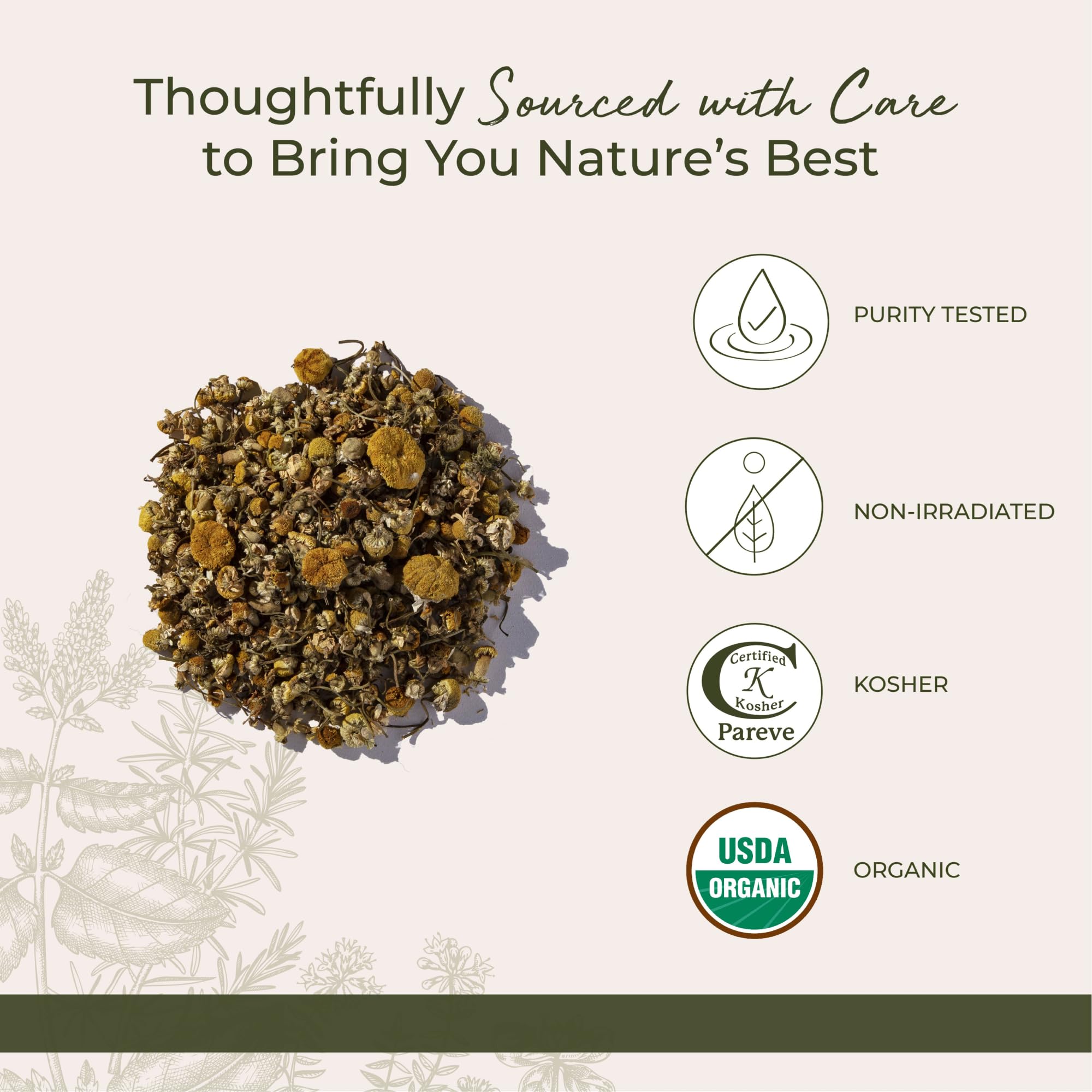 Starwest Botanicals Organic Chamomile Flowers in a bowl