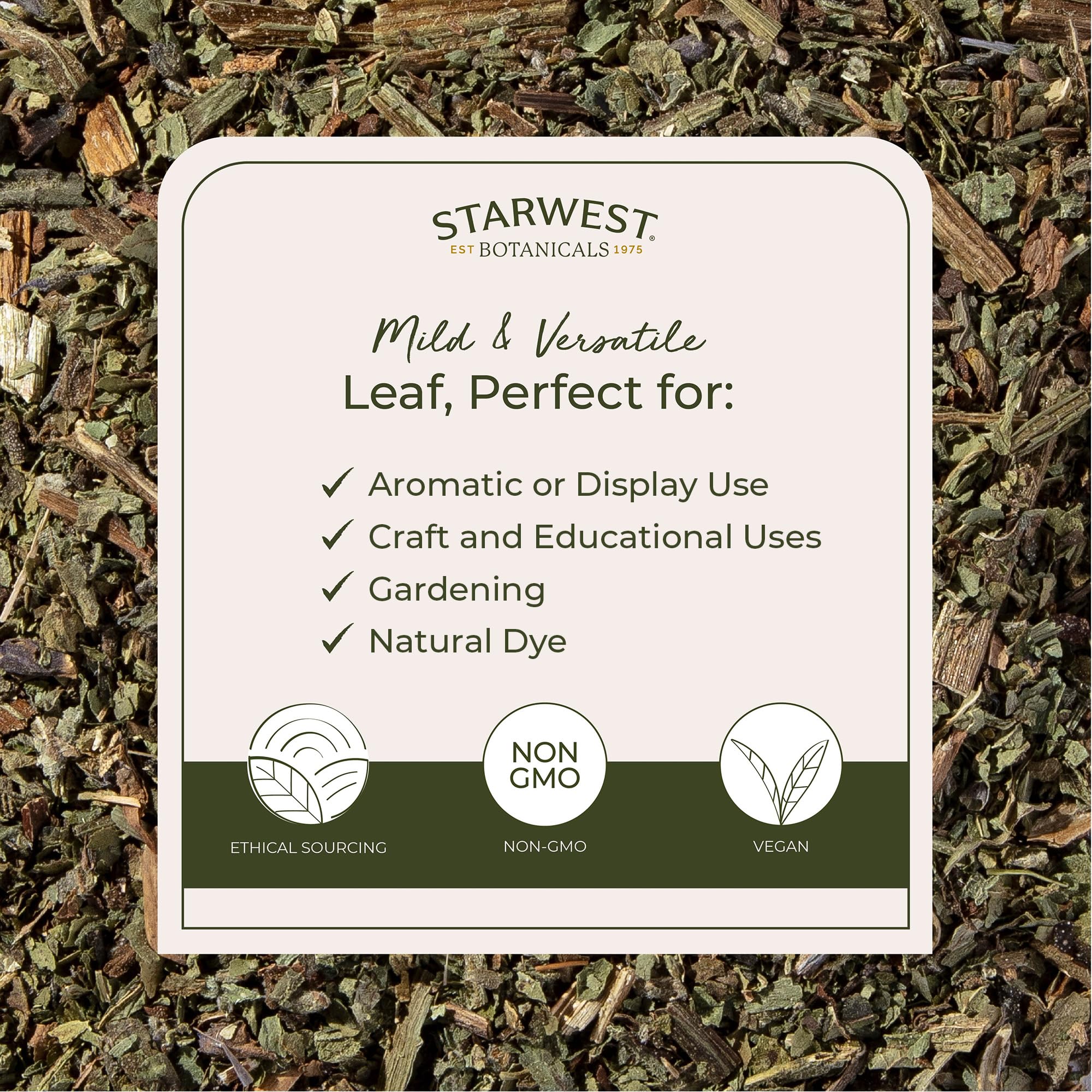 Starwest Botanicals Organic Comfrey Leaf Cut and Sifted 454g back view