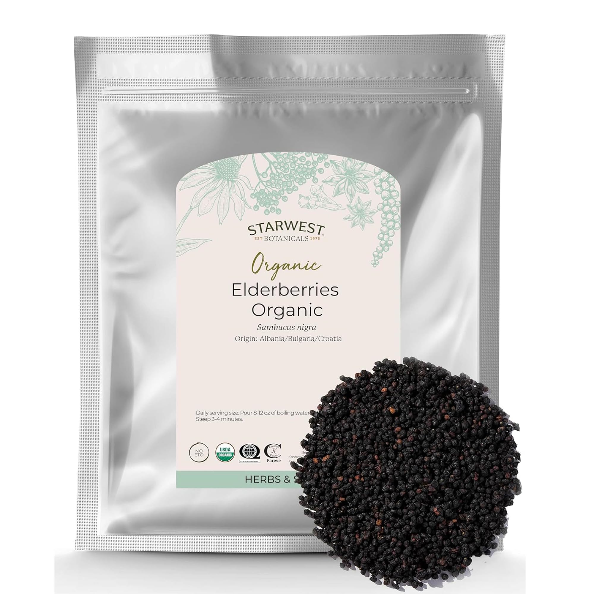 Starwest Botanicals Organic Elderberry 907g front view