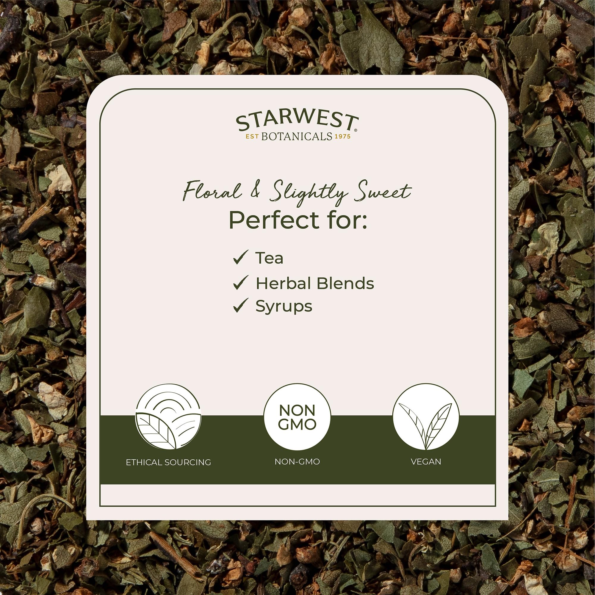 Starwest Botanicals Organic Hawthorn Leaf and Flower 113g close-up of leaves