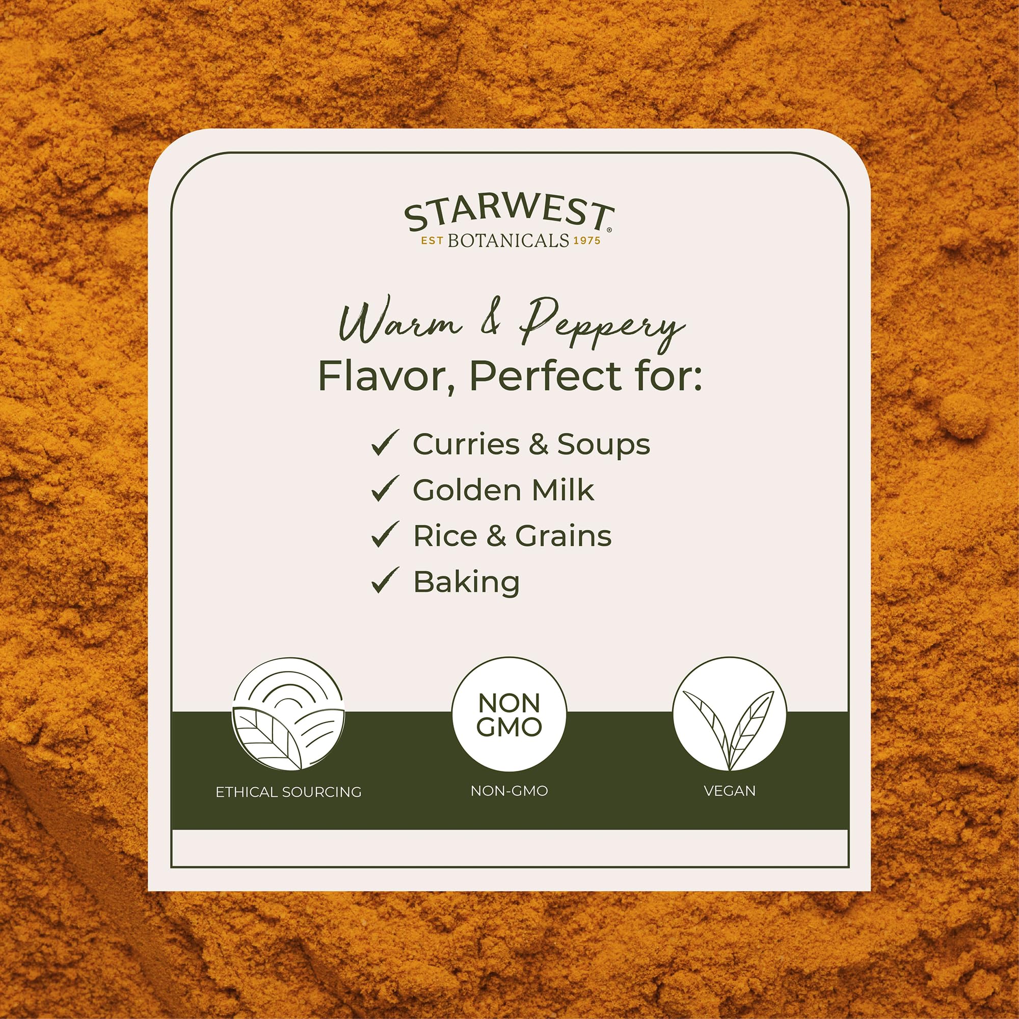 Starwest Botanicals Organic Turmeric Root Powder 454g side view