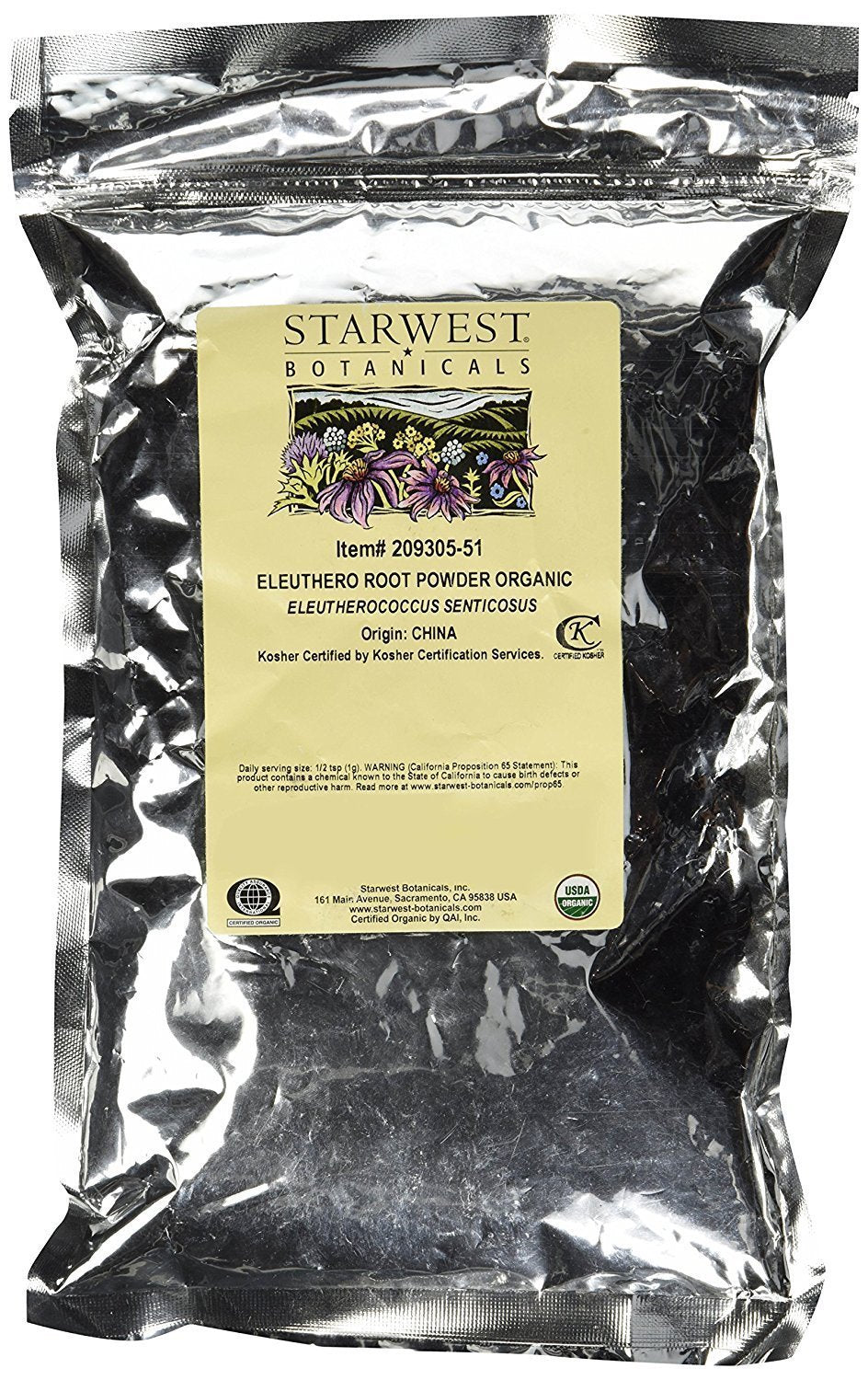 Starwest Botanicals Siberian Ginseng 454g front view