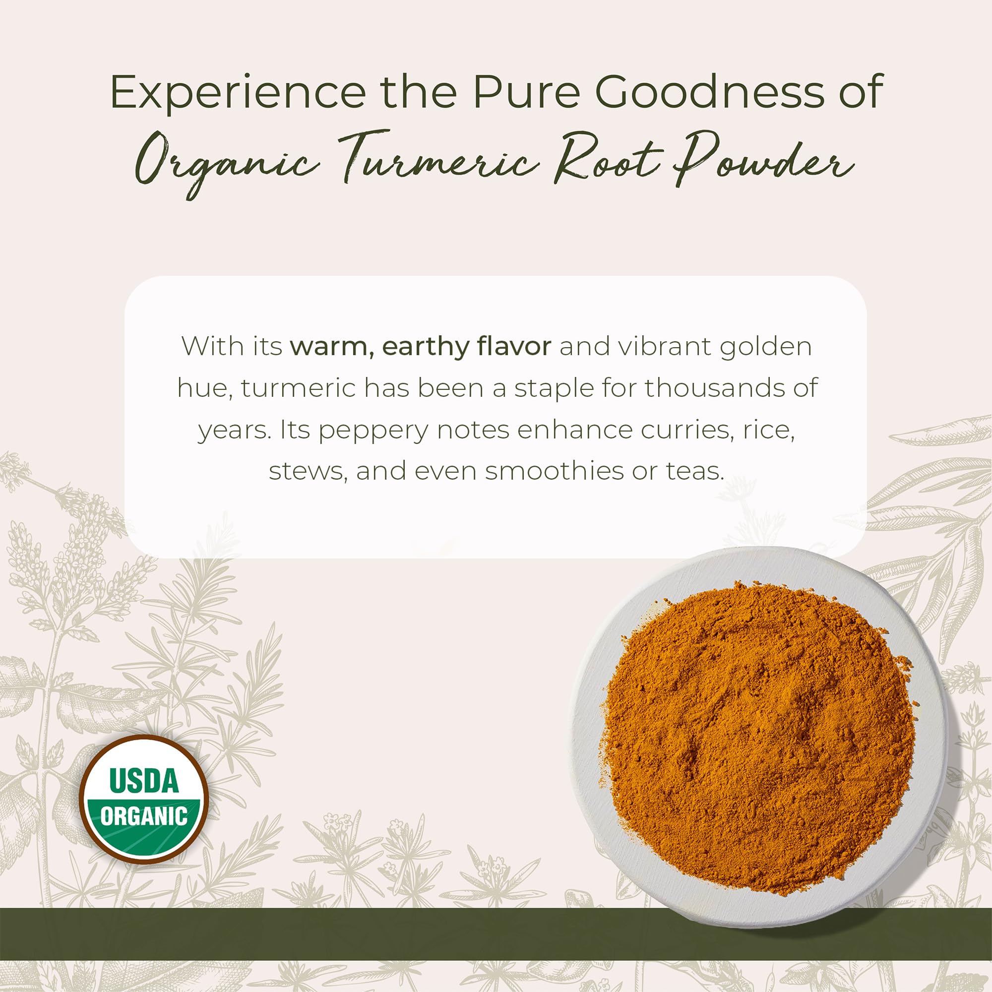 Starwest Botanicals Turmeric Root Powder packaging side view