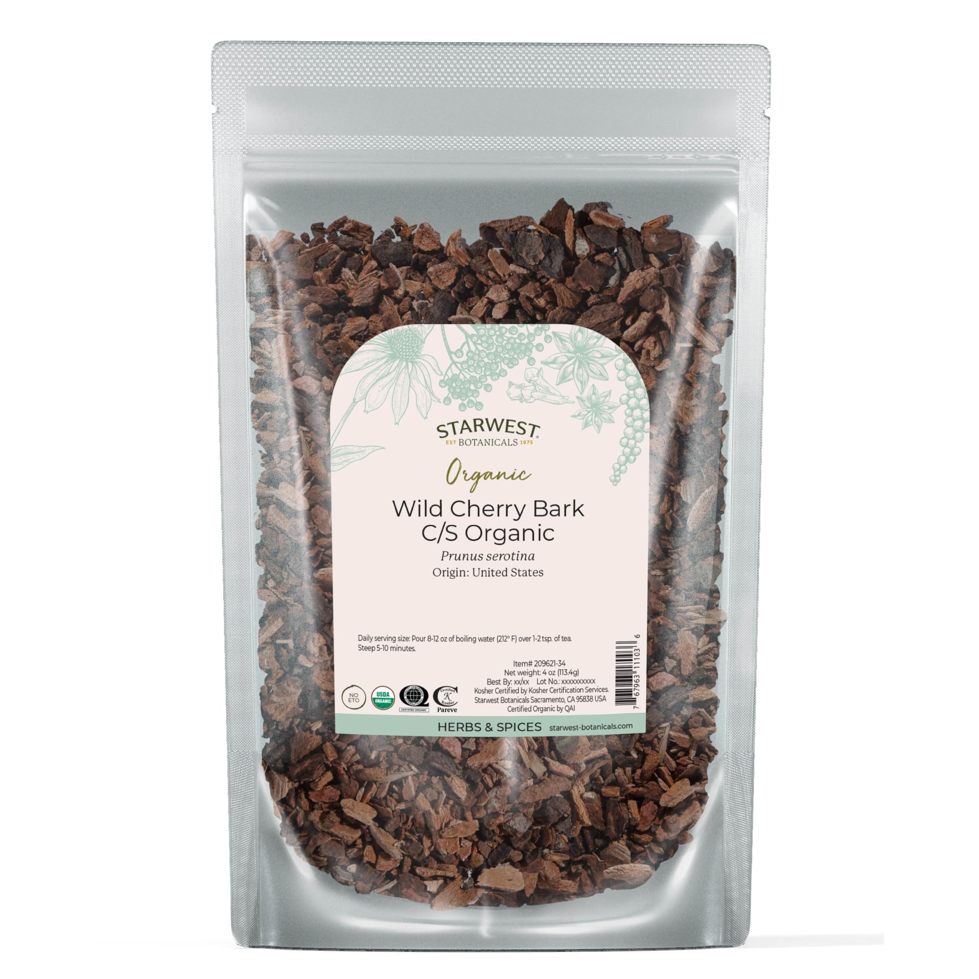 Starwest Botanicals Wild Cherry Bark 113g front view