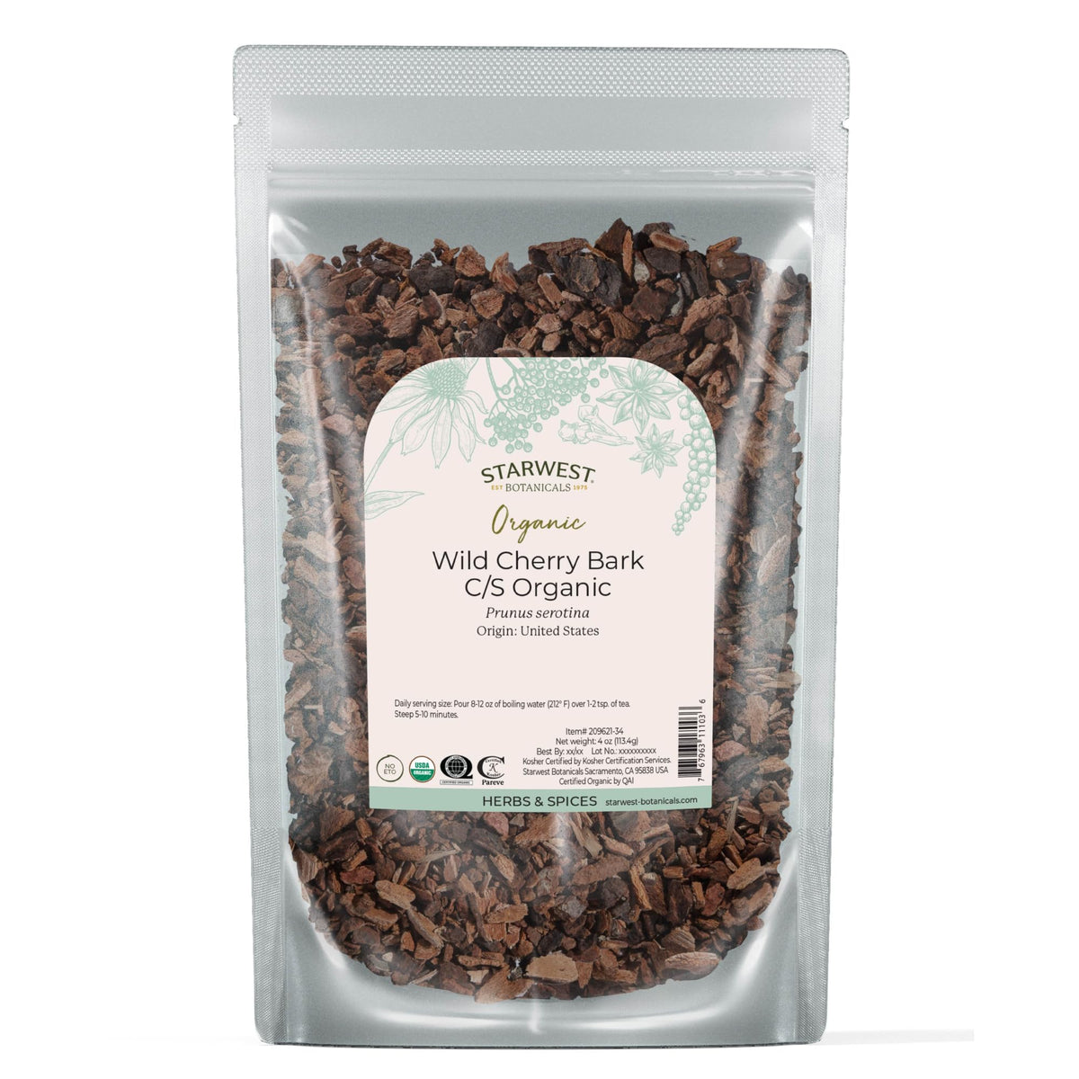Starwest Botanicals Wild Cherry Bark 113g front view