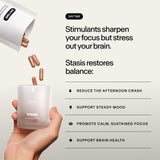 STASIS Daytime Capsules back view with ingredient list