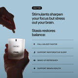 STASIS Nighttime Supplement side view showing capsule size