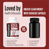STAY ALIVE EDTA Capsules on a wooden table