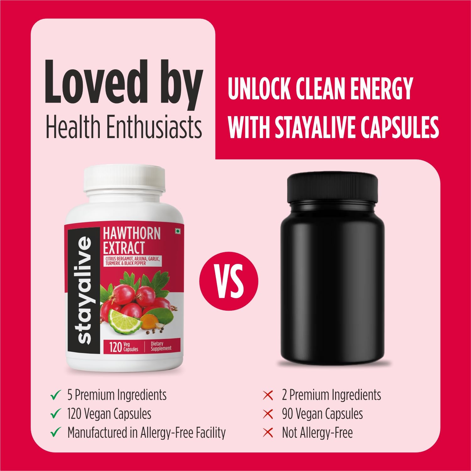 STAY ALIVE Hawthorne Berry Supplement ingredients list