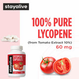STAY ALIVE Lycopene Capsules label showing ingredients