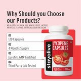 STAY ALIVE Lycopene Capsules lifestyle image with tomatoes
