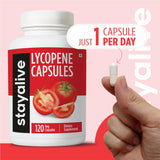 STAY ALIVE Lycopene Capsules showing capsule size