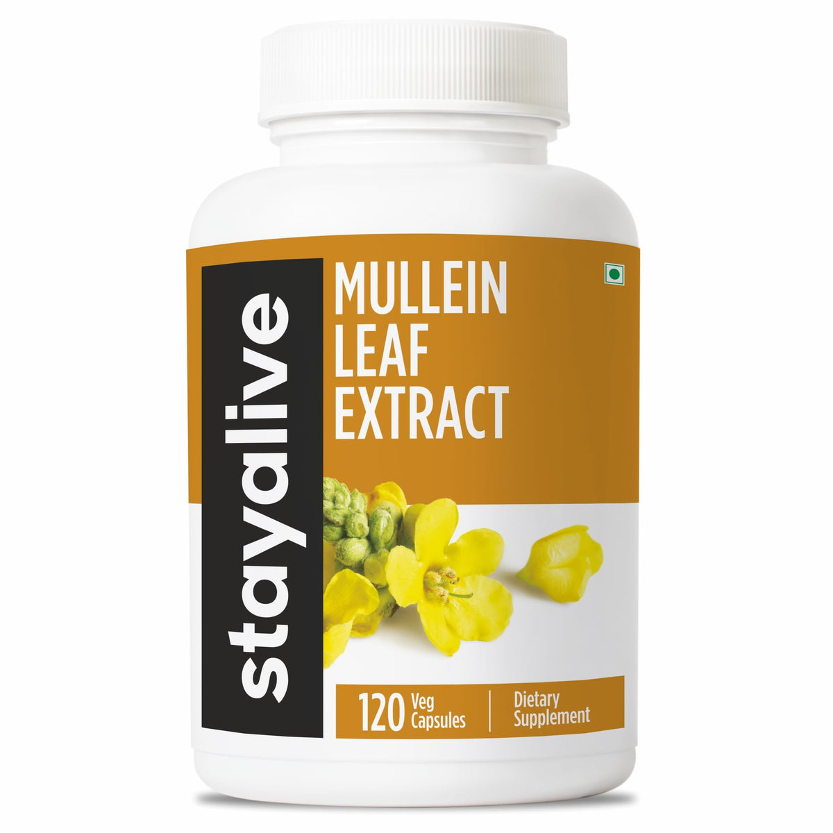 STAY ALIVE Mullein Leaf Capsules 1000mg front view