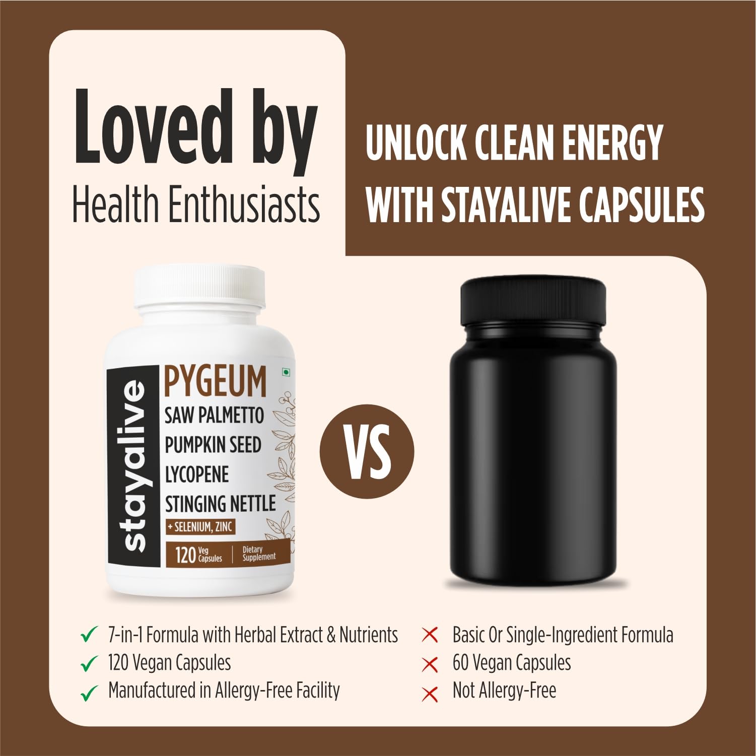 STAY ALIVE Pygeum Africanum Supplement ingredients list