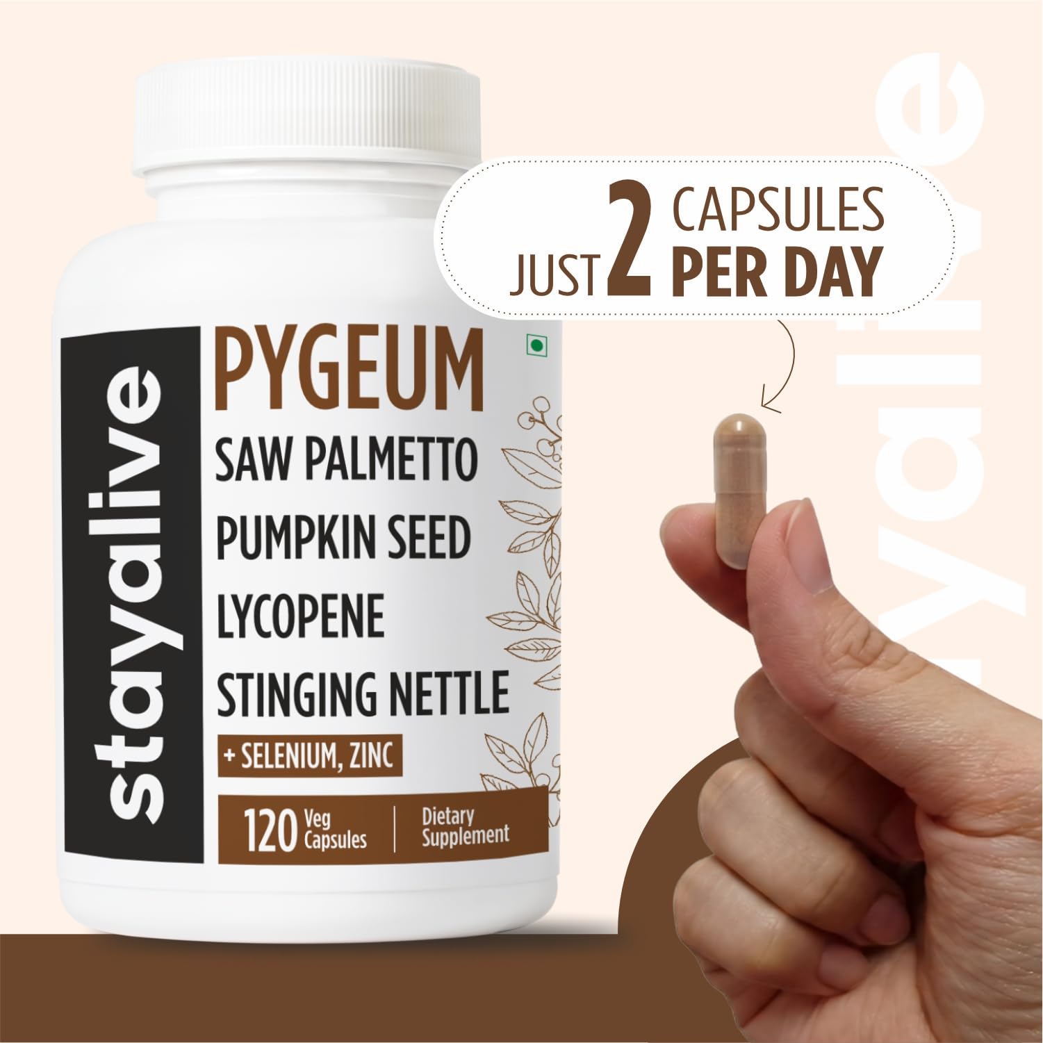 STAY ALIVE Pygeum Africanum Supplement packaging details