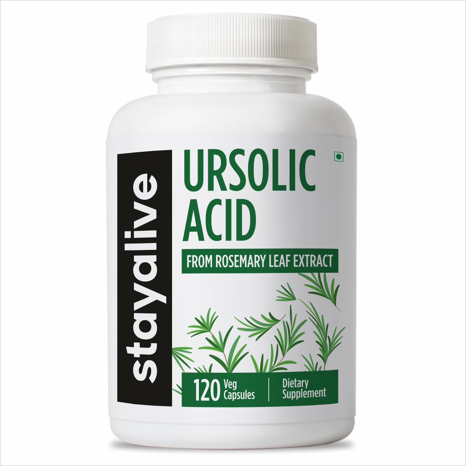 STAY ALIVE Ursolic Acid Supplement 300mg bottle front view