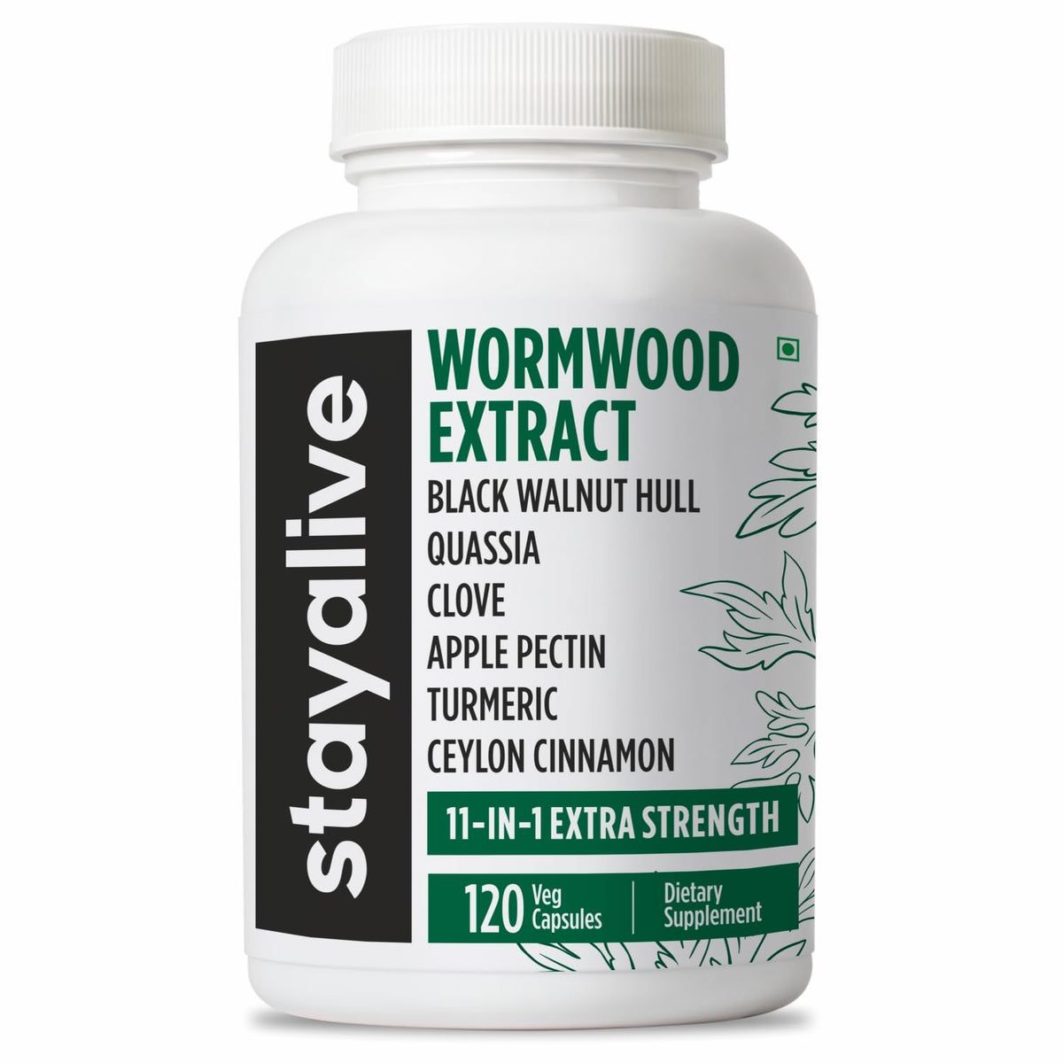 STAY ALIVE Wormwood Complex 120 vegan capsules front view