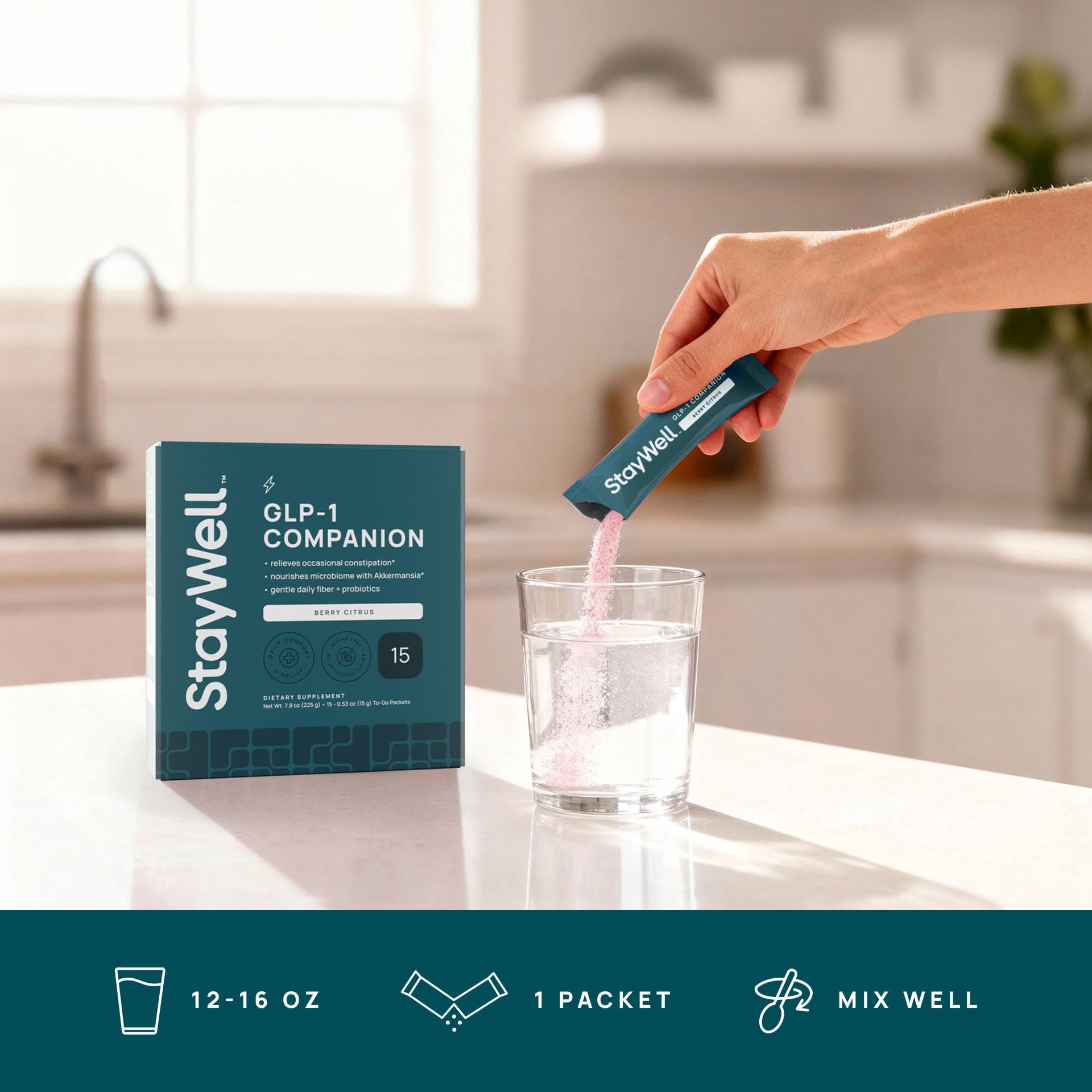 Stay-Well Naturals GLP-1 Companion Probiotic Drink Mix nutritional information
