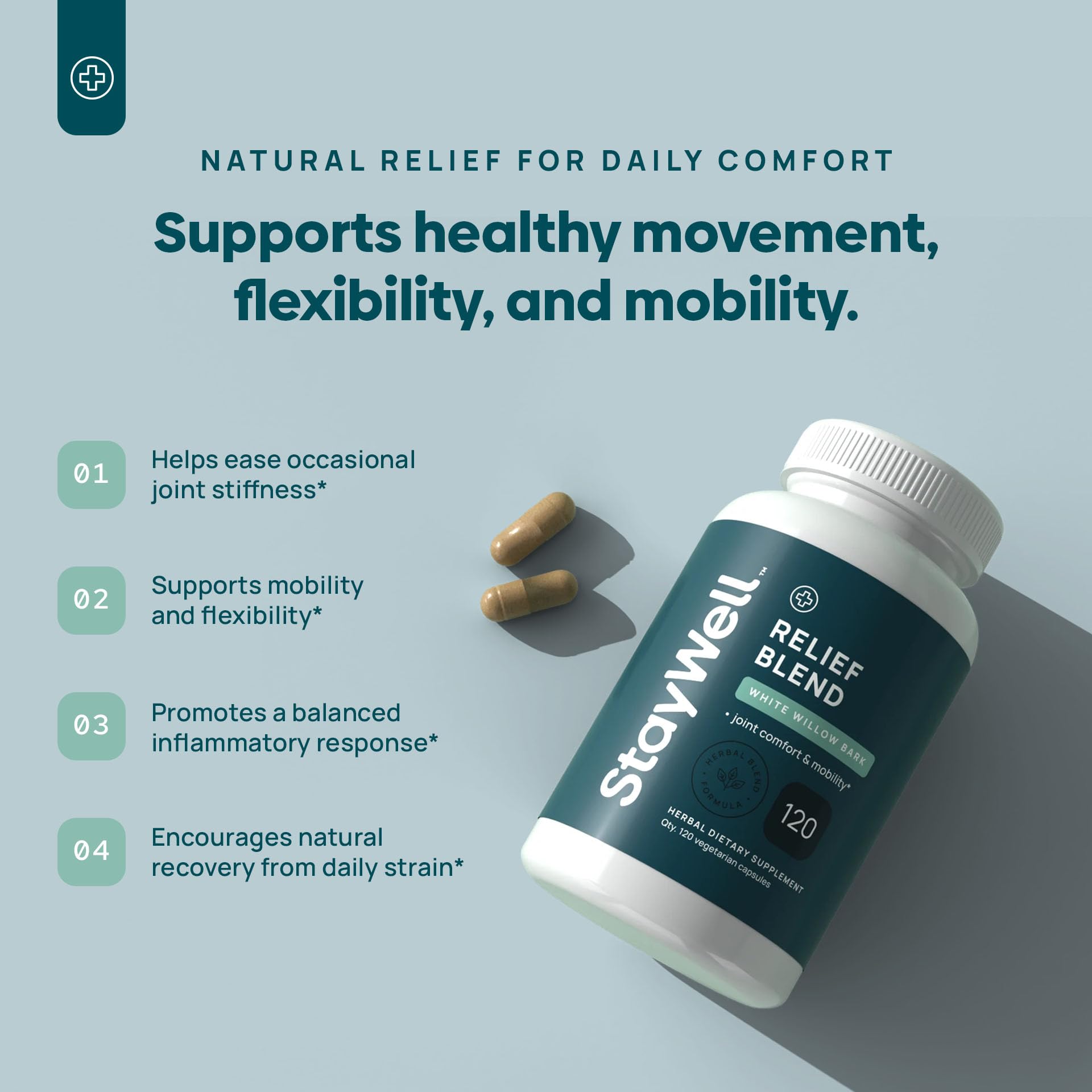 Stay-Well Naturals Turmeric Herbal Supplement 100g side view