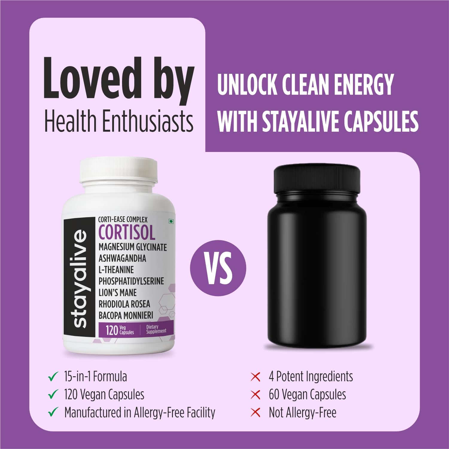 STAYALIVE Cortisol Manager Supplement packaging