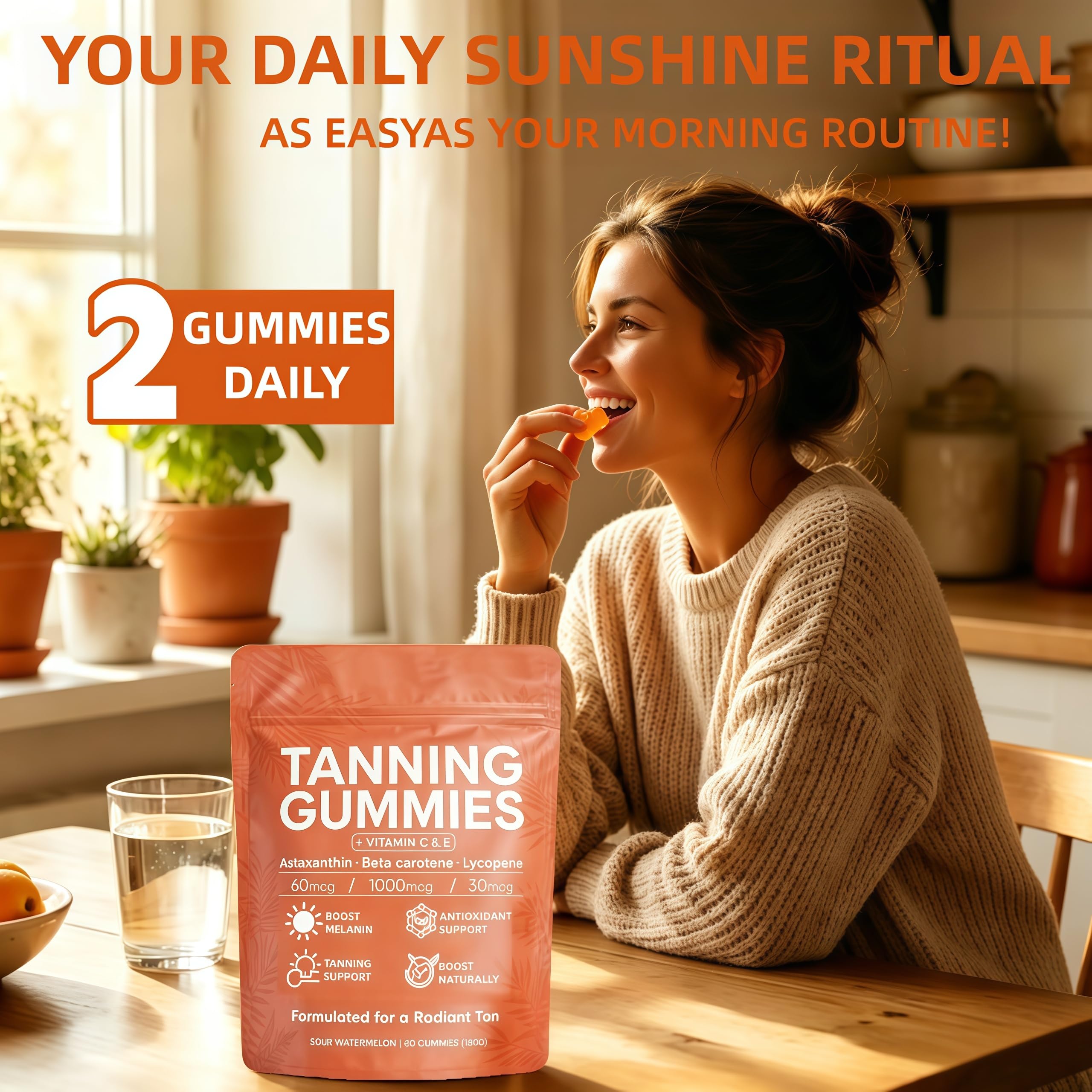 STDKDFW Astaxanthin Gummies on a kitchen counter
