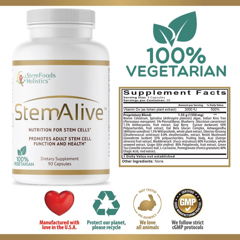 StemAlive Stem Cell Nutrition Supplement 118g side view