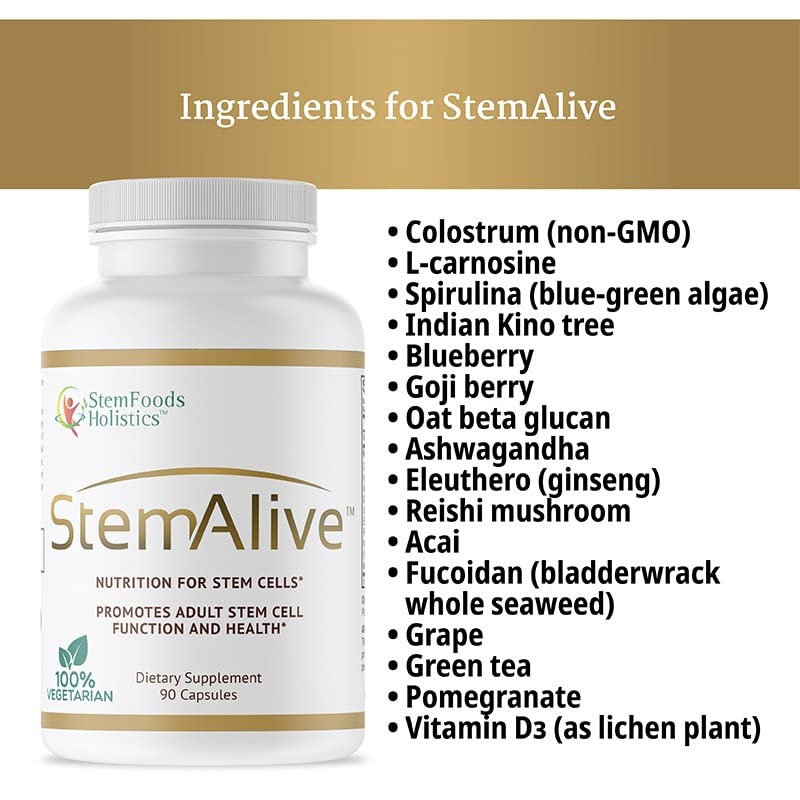 StemAlive Stem Cell Nutrition Supplement with a measuring spoon