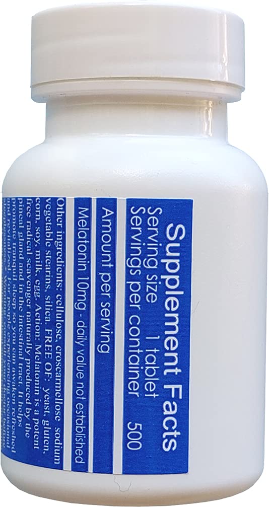 SterlingHealth Melatonin 10mg tablets side view
