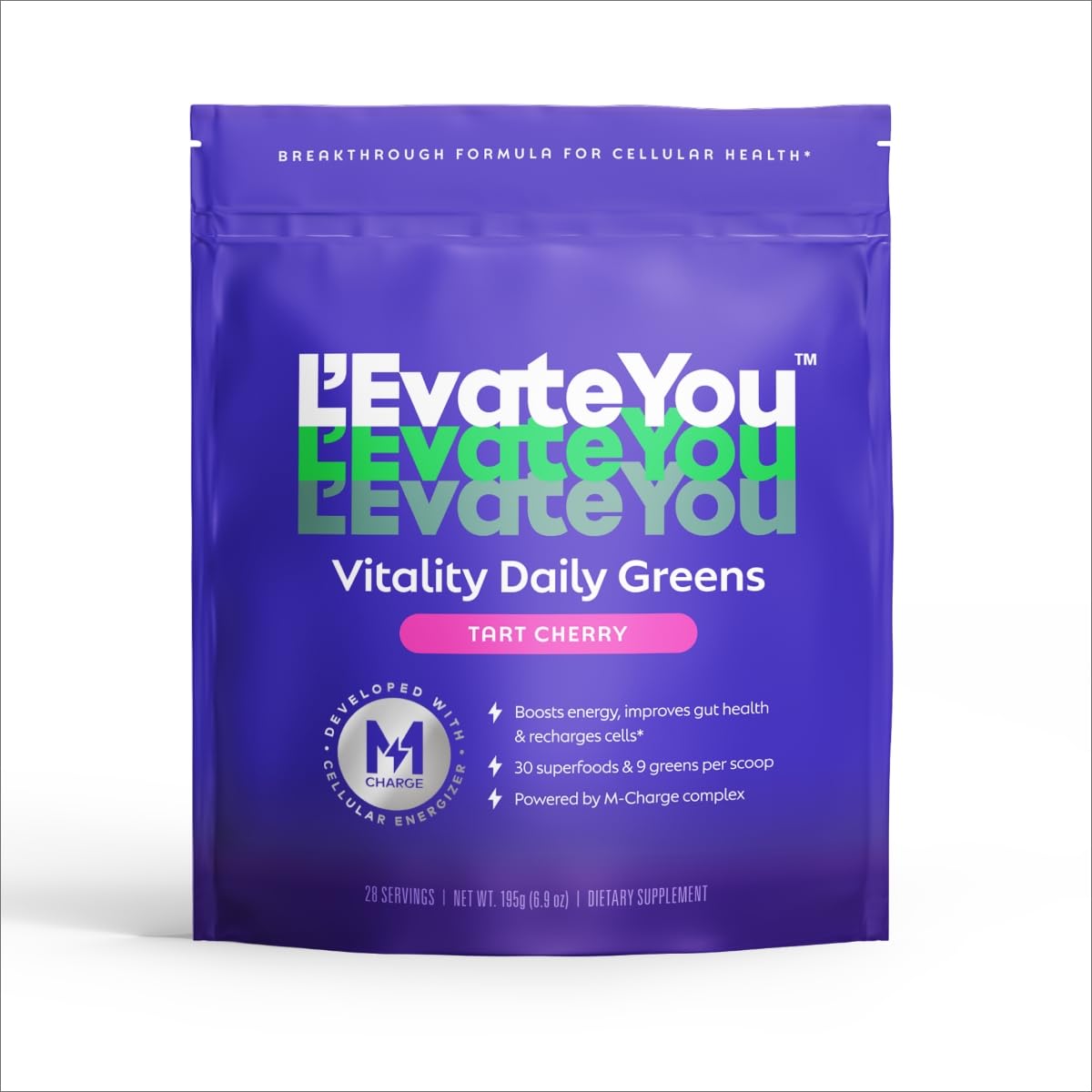 Steve Harvey's L'Evate You Vitality Daily Greens 200g Chocolate front view