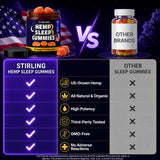 STIRLING Hemp Sleep Gummies with ingredients displayed