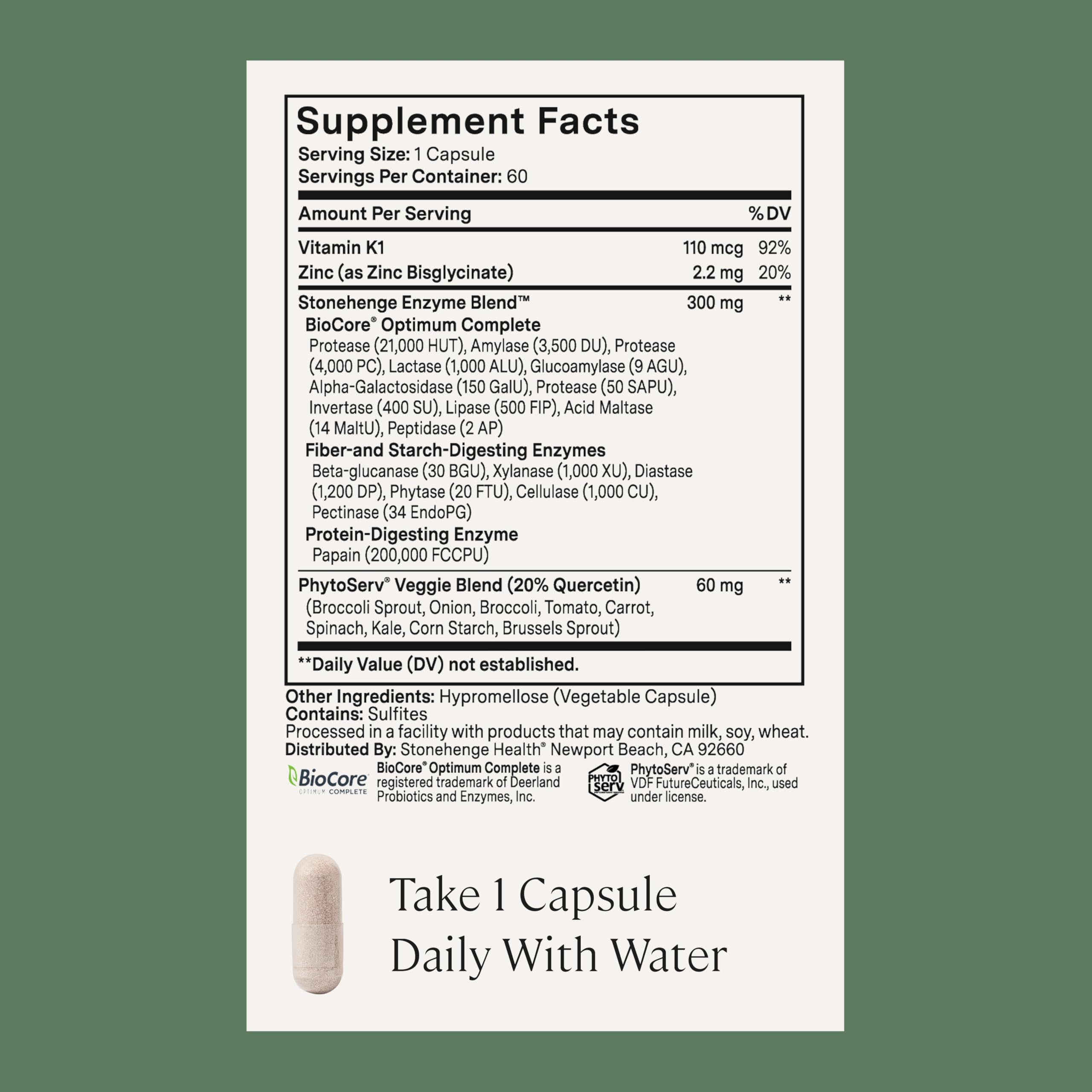 Stonehenge Health Dynamic daily Enzymes 2 Pack capsules close-up