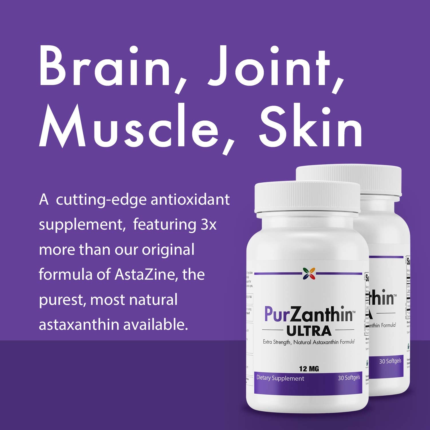 Stop Aging Now Astaxanthin supplement bottle side view