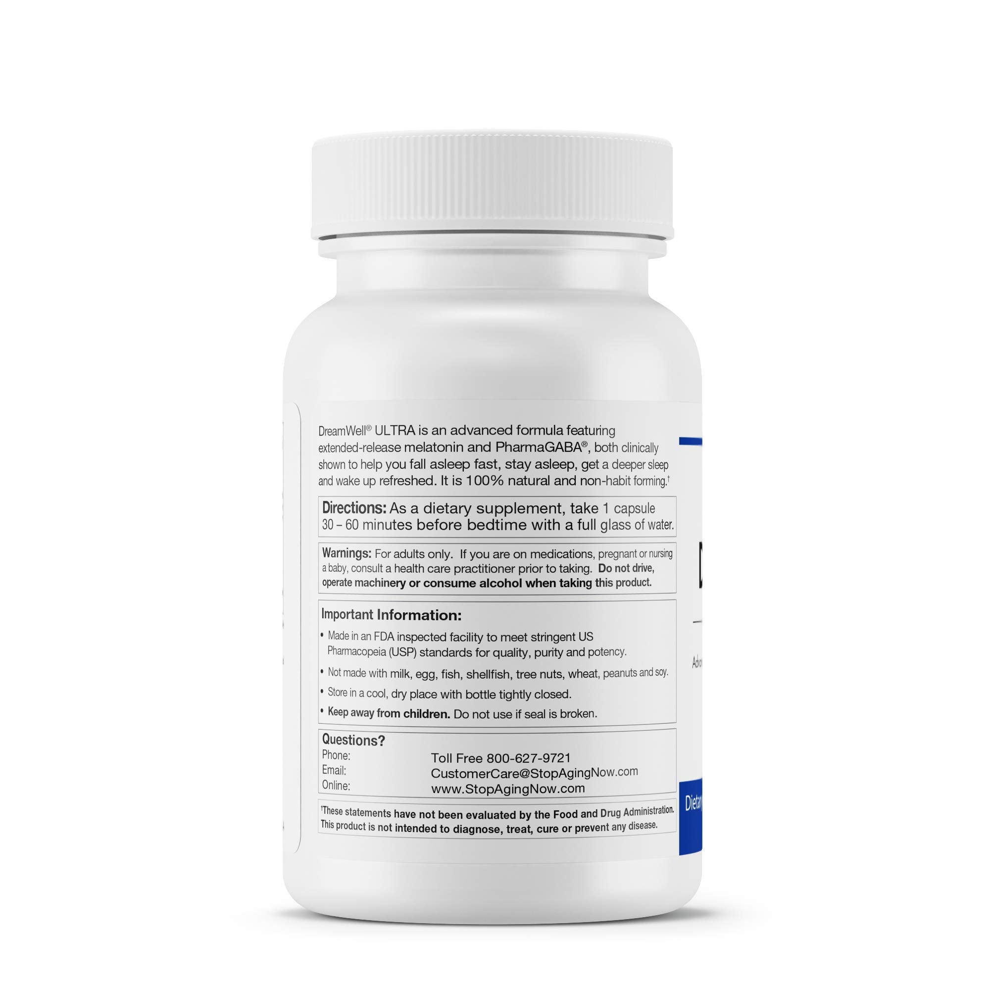 Stop Aging Now DreamWell Ultra Melatonin Capsules packaging