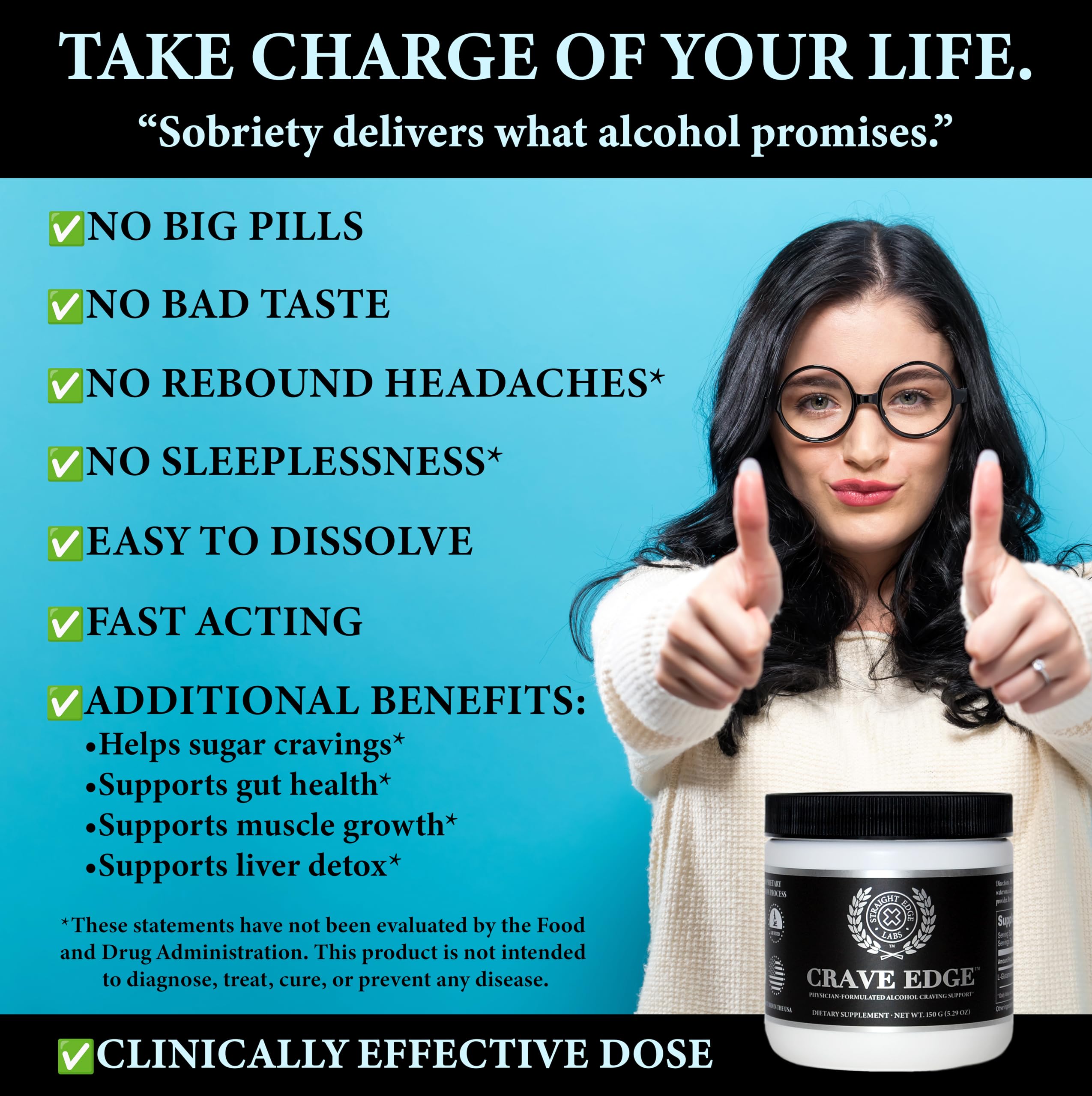 Straight Edge Labs L-Glutamine supplement back view showing ingredients