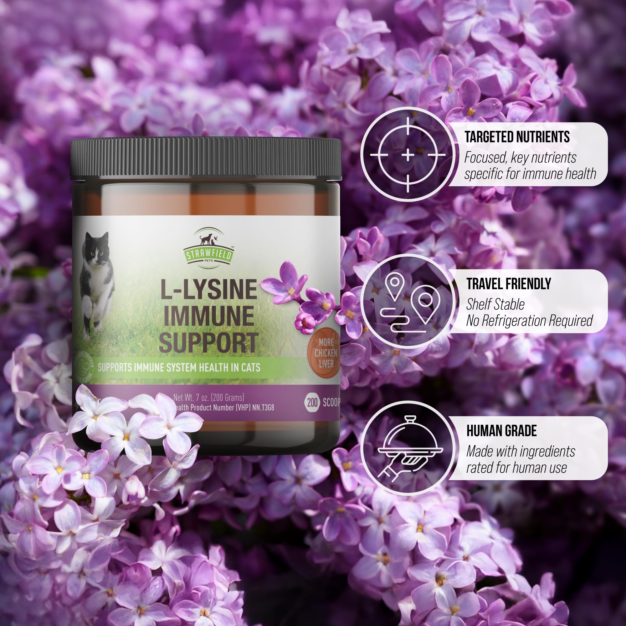 Strawfield Pets L-Lysine Granules back view