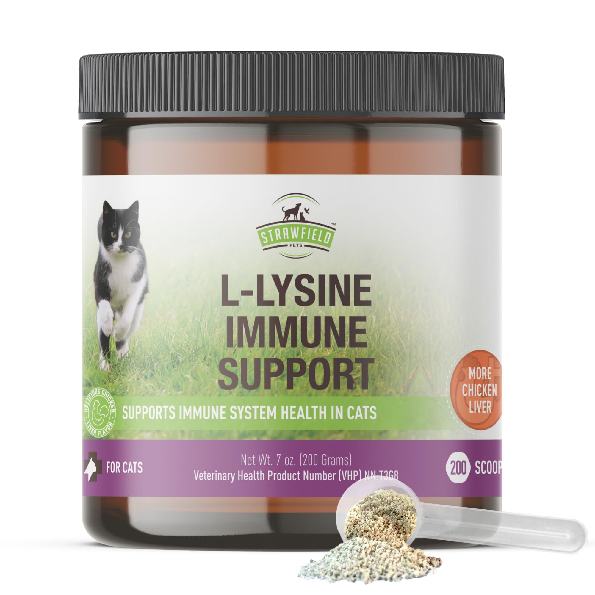 Strawfield Pets L-Lysine Granules for Cats 204g front view