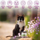 Strawfield Pets L-Lysine Granules serving suggestion