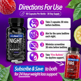 stripfast5000 Night Bullets showing nutritional information