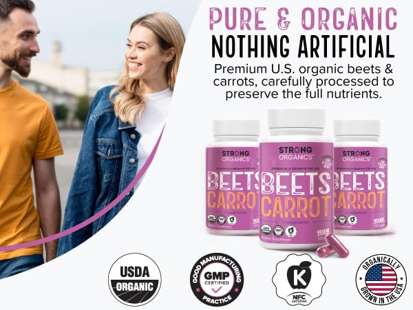 Strong Organics Beet & Carrot Juice Powder Capsules opened bottle