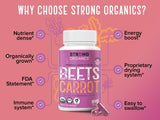 Strong Organics Beet & Carrot Juice Powder Capsules with ingredients