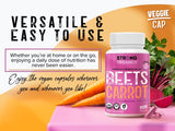 Strong Organics Beet & Carrot Juice Powder Capsules with measuring spoon
