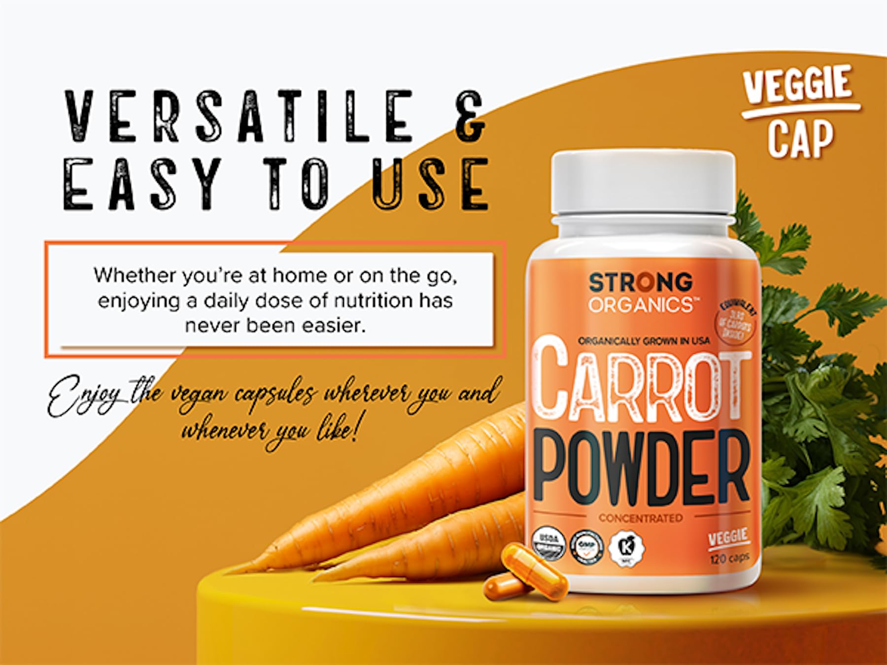Strong Organics Carrot Juice Powder Capsules nutritional information