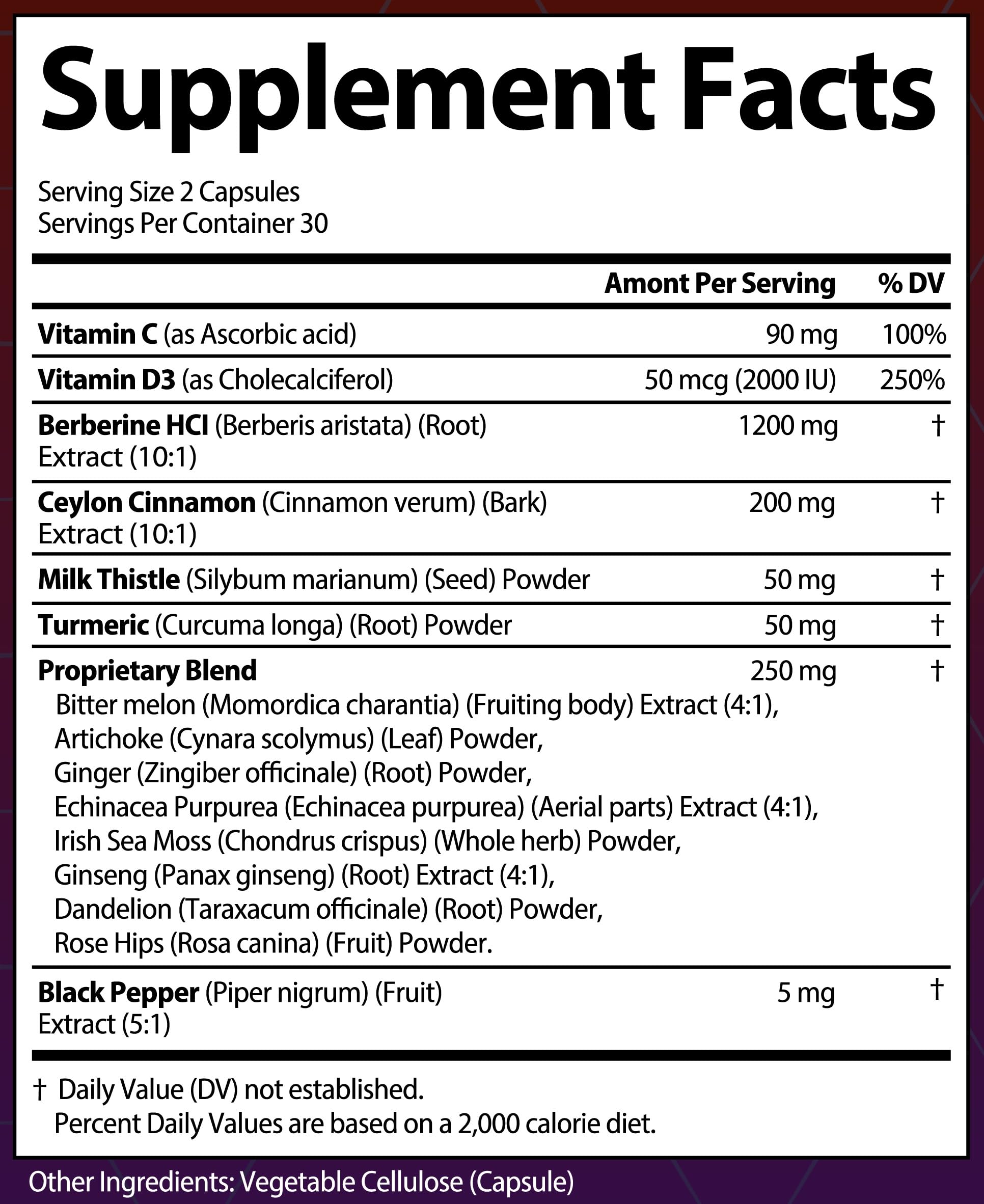 StrongVit Berberine HCL Complex Fusion supplement with herbal ingredients