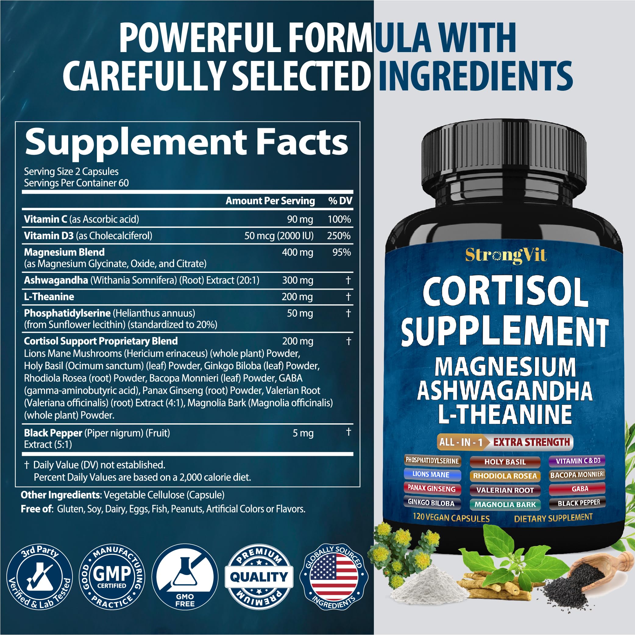 StrongVit Cortisol Supplements packaging details
