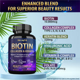 StrongVit Extra Strength Biotin Supplement side view showing bottle details