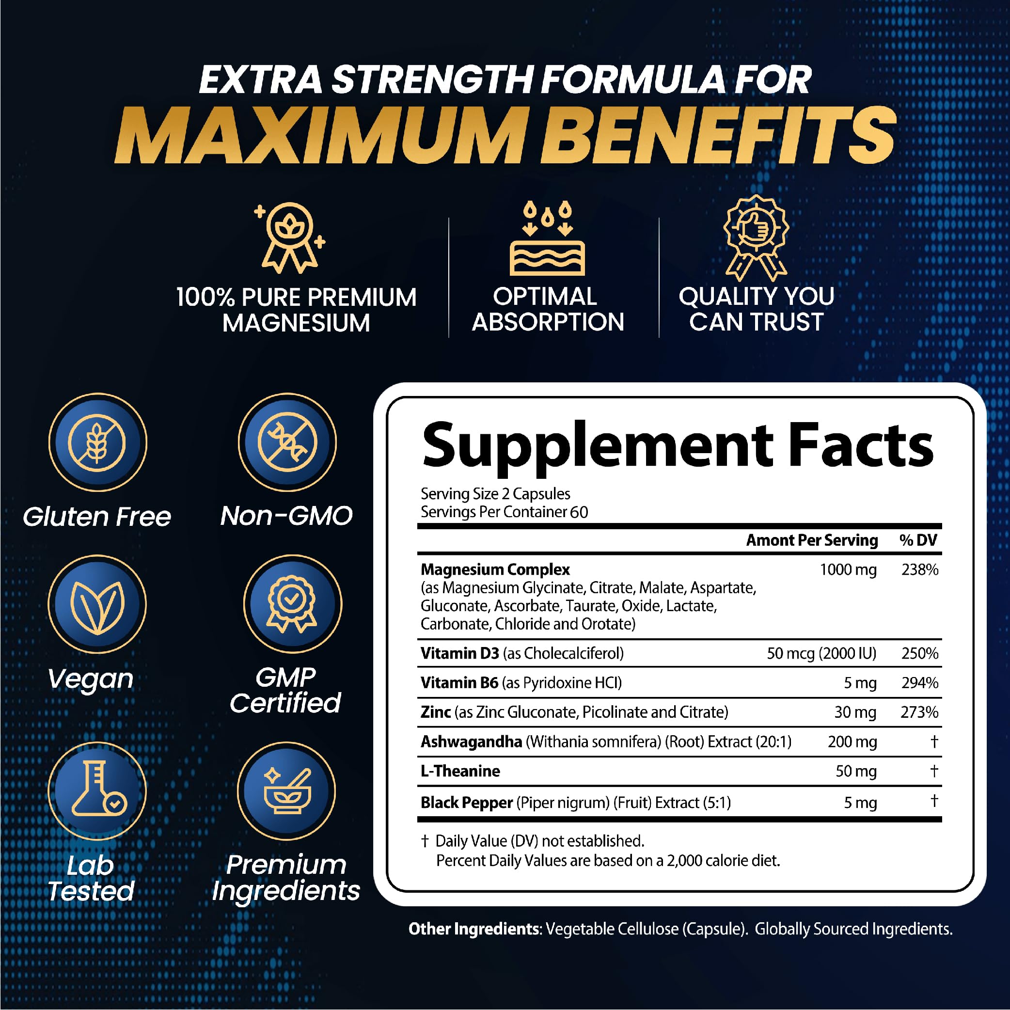 StrongVit Magnesium Supplement 1000mg on a wooden table