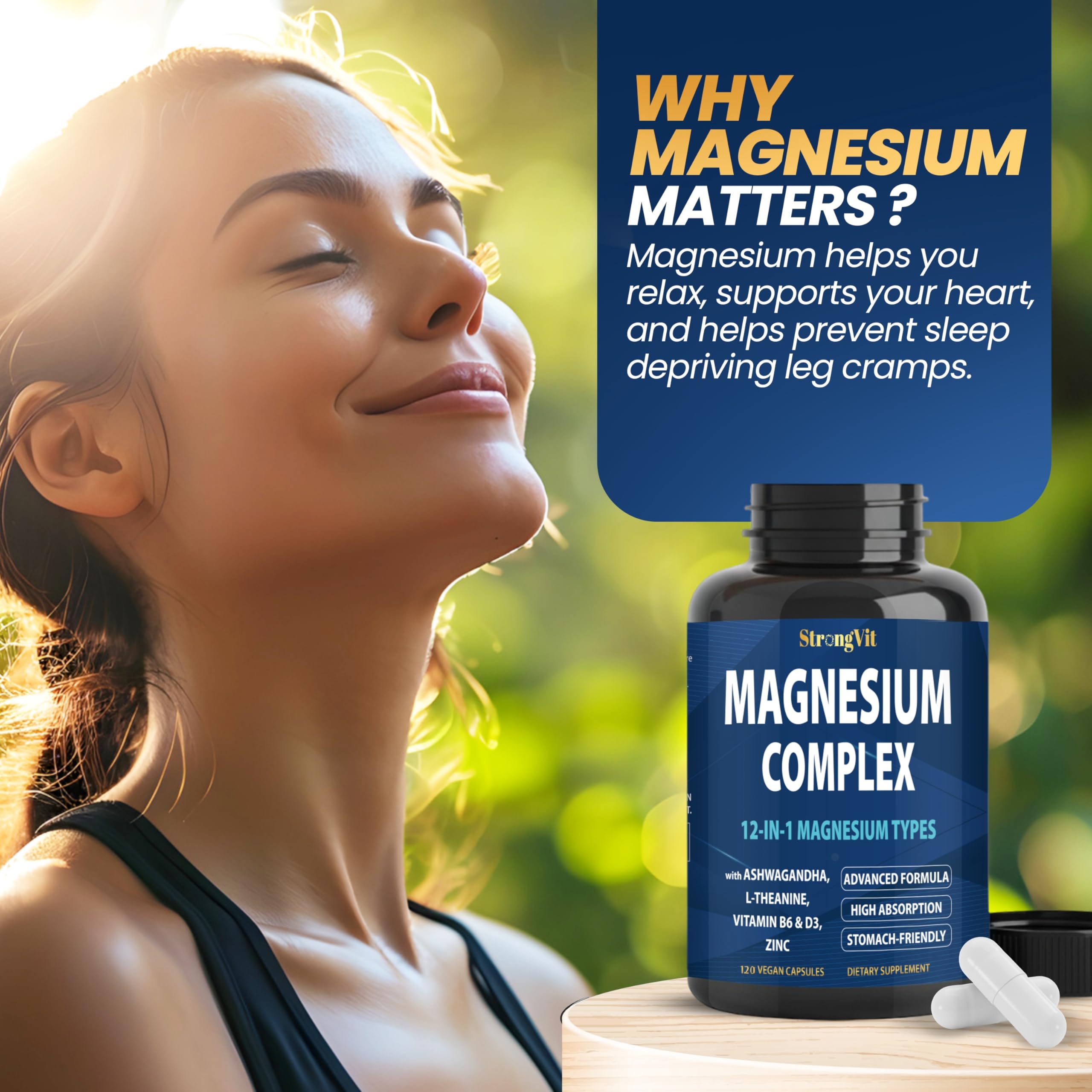 StrongVit Magnesium Supplement 1000mg product label