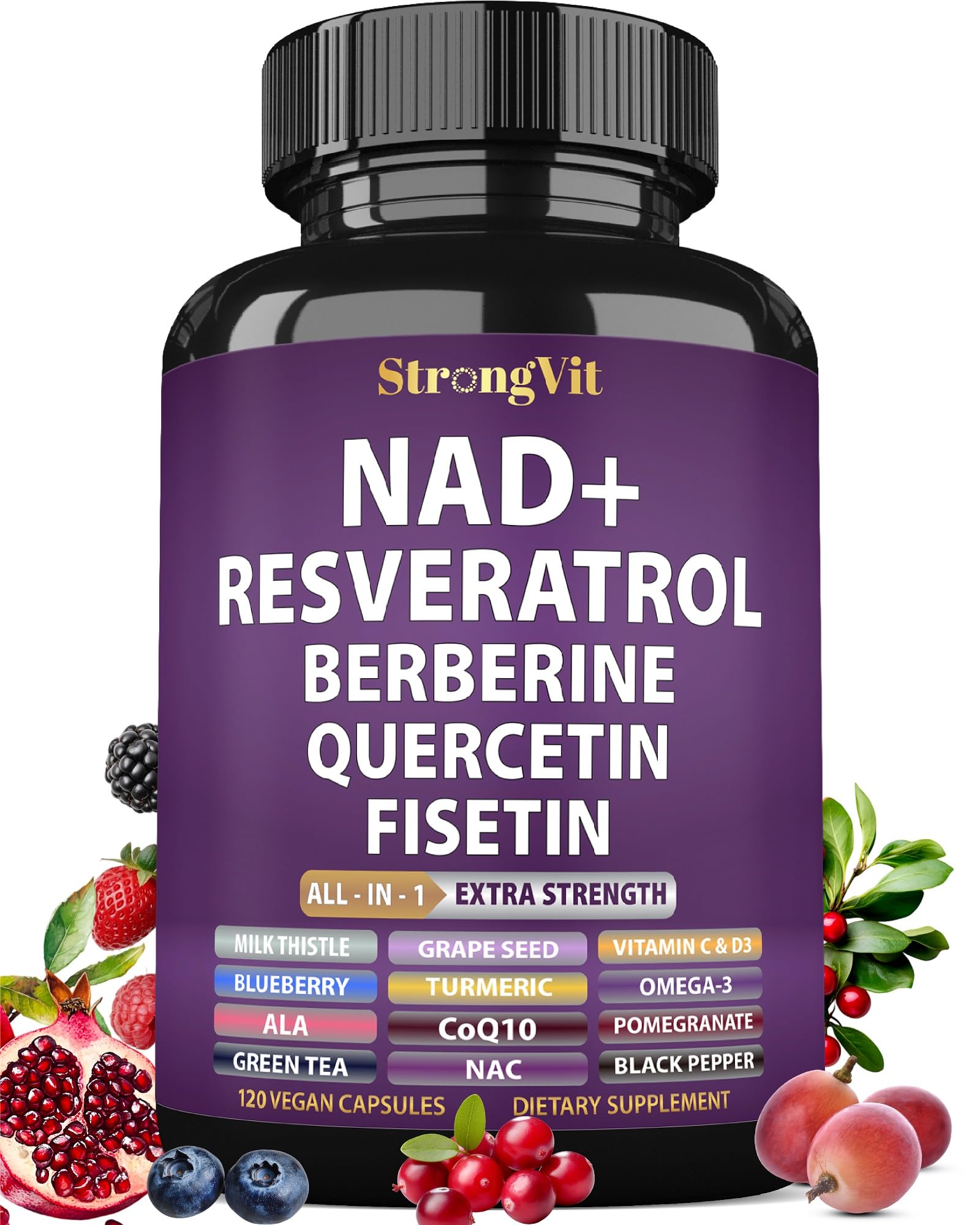 StrongVit Resveratrol 18-in-1 Supplement bottle front view