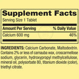 STS Home Calcium 600mg Tablets back label